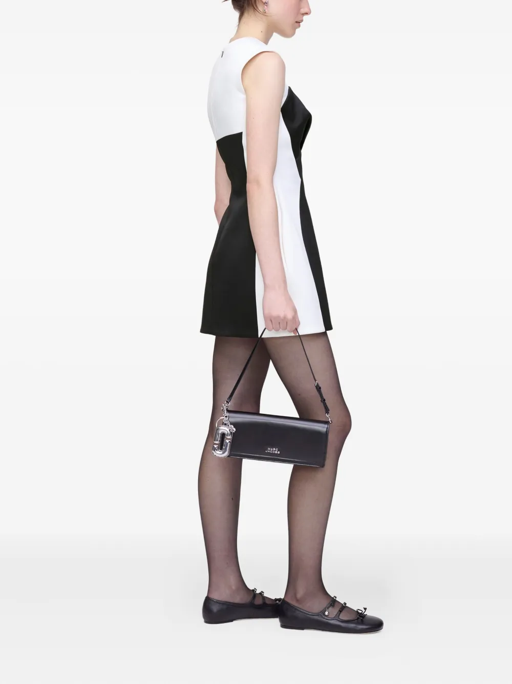 Marc Jacobs Satijnen mini-jurk met afwerking Wit