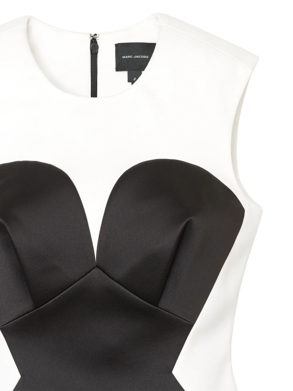 Marc Jacobs Satijnen mini-jurk met afwerking Wit