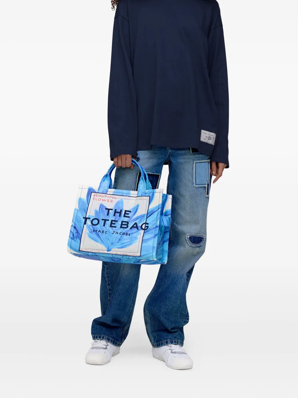 Marc Jacobs x David Shrigley medium The Canvas Shopper - Blauw