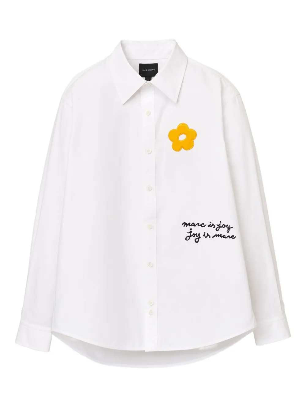 Marc Jacobs Katoenen T-shirt met bloemenpatch Wit