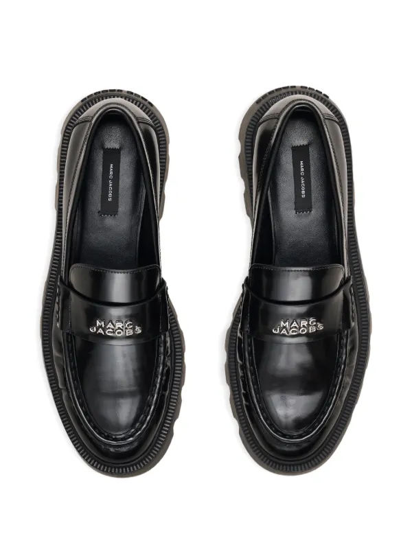 Marc Jacobs スタッズローファー ブラック Marc Jacobs logo-plaque Platform Loafers | Black | FARFETCH
