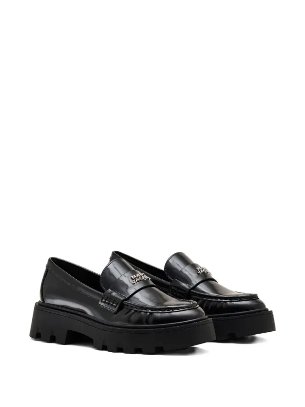 Marc Jacobs スタッズローファー ブラック Marc Jacobs logo-plaque Platform Loafers | Black | FARFETCH