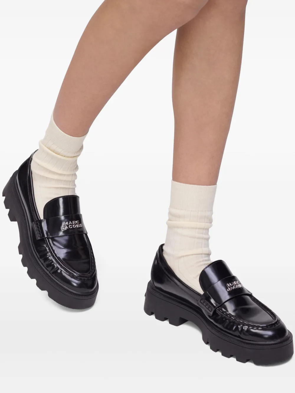 Marc Jacobs logo-plaque platform loafers Black