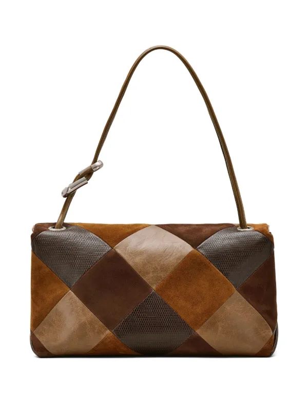 Marc Jacobs Large The Suede Patchwork Dual Shoulder Bag | Brown