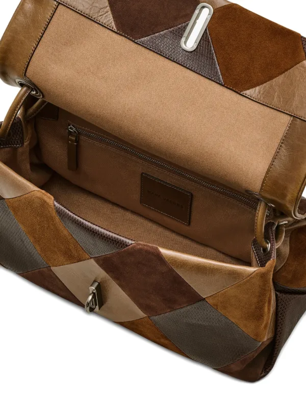 Marc Jacobs Large The Suede Patchwork Dual Shoulder Bag | Brown