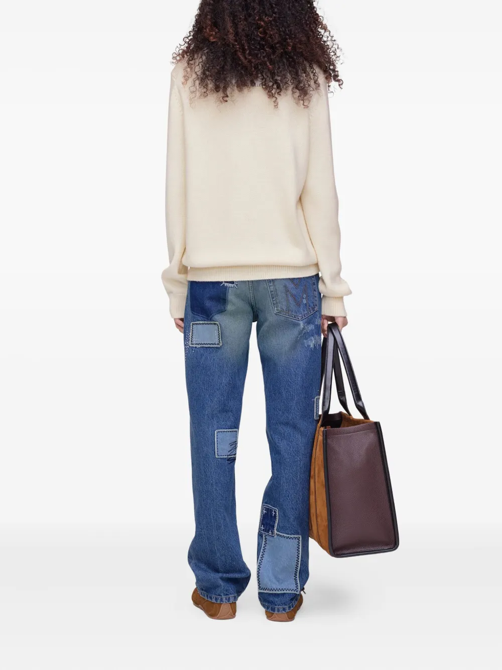 Marc Jacobs Trui met ronde hals en madeliefjes-jacquard Beige