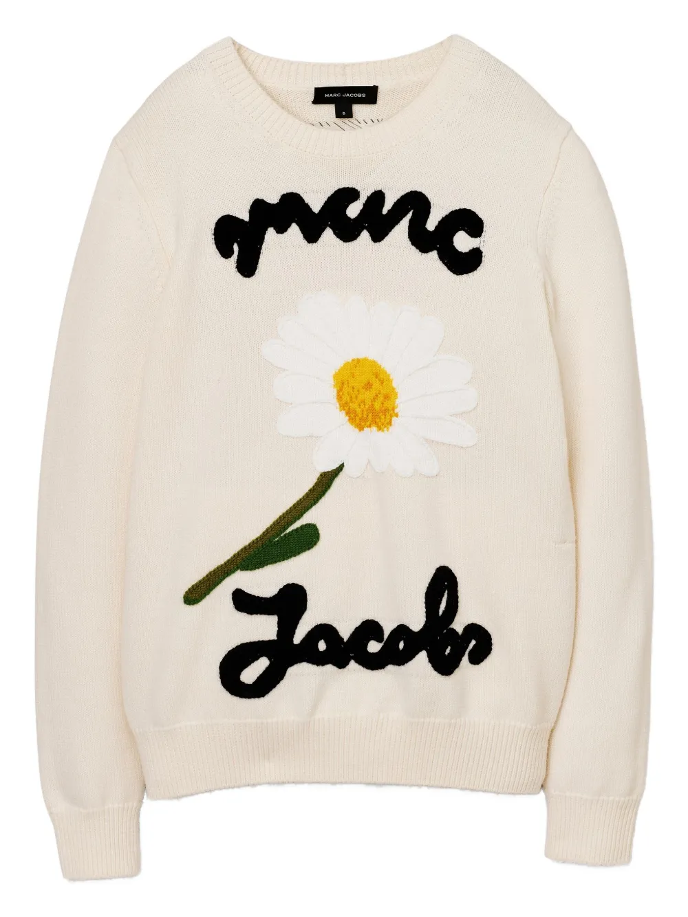 Marc Jacobs Trui met ronde hals en madeliefjes-jacquard Beige