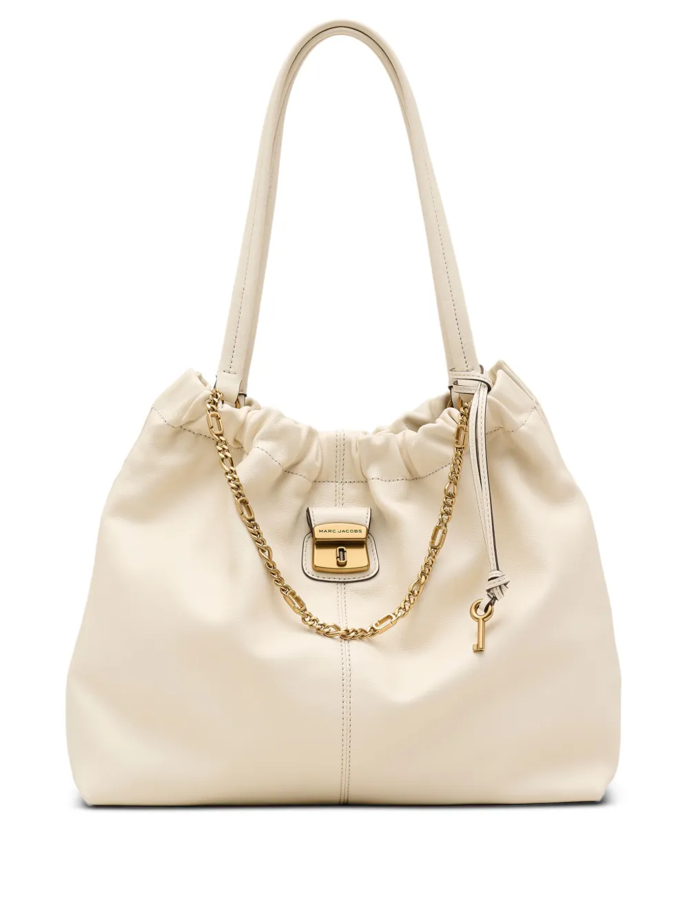 Marc Jacobs The Cristina chain-embellished drawstring tote bag Beige