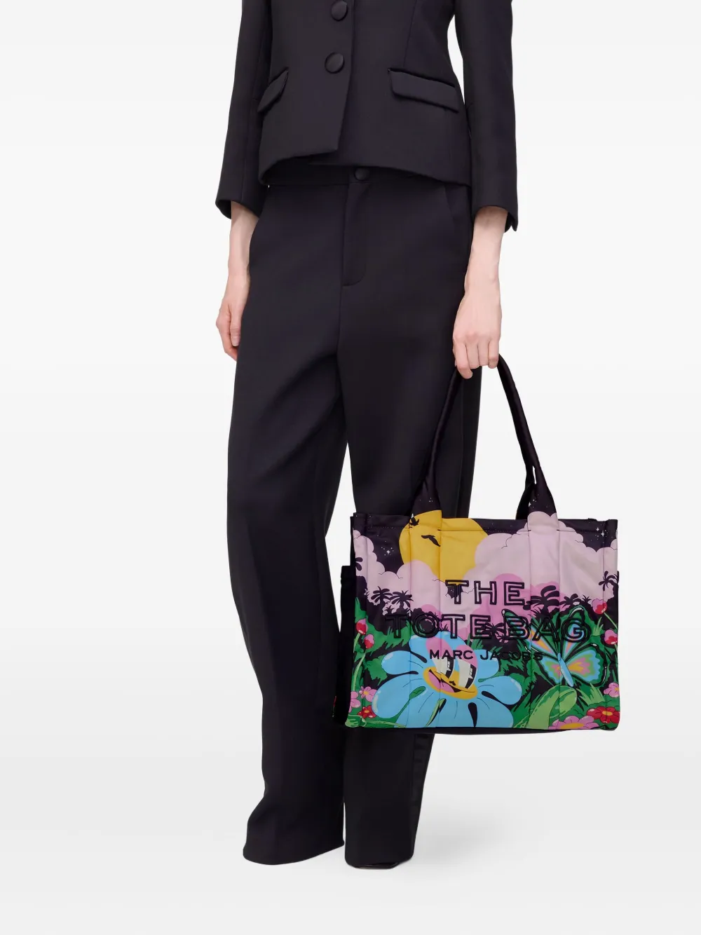 Marc Jacobs x Hattie Stewart grote The Puffy nylon Shopper - Zwart