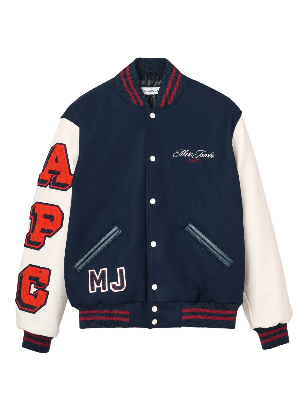 Marc Jacobs Snap-fastening Varsity Jacket In Blue