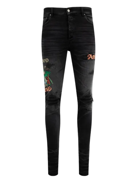 AMIRI Sinners embroidered skinny jeans