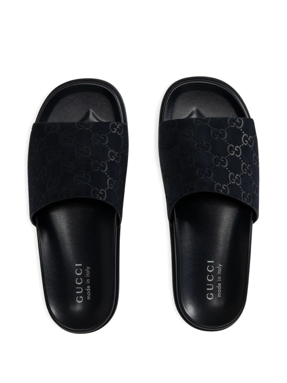 Gucci GG-pattern suede sandals Blue