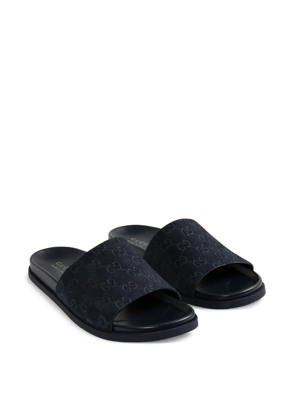 Gucci GG-pattern suede sandals Blue