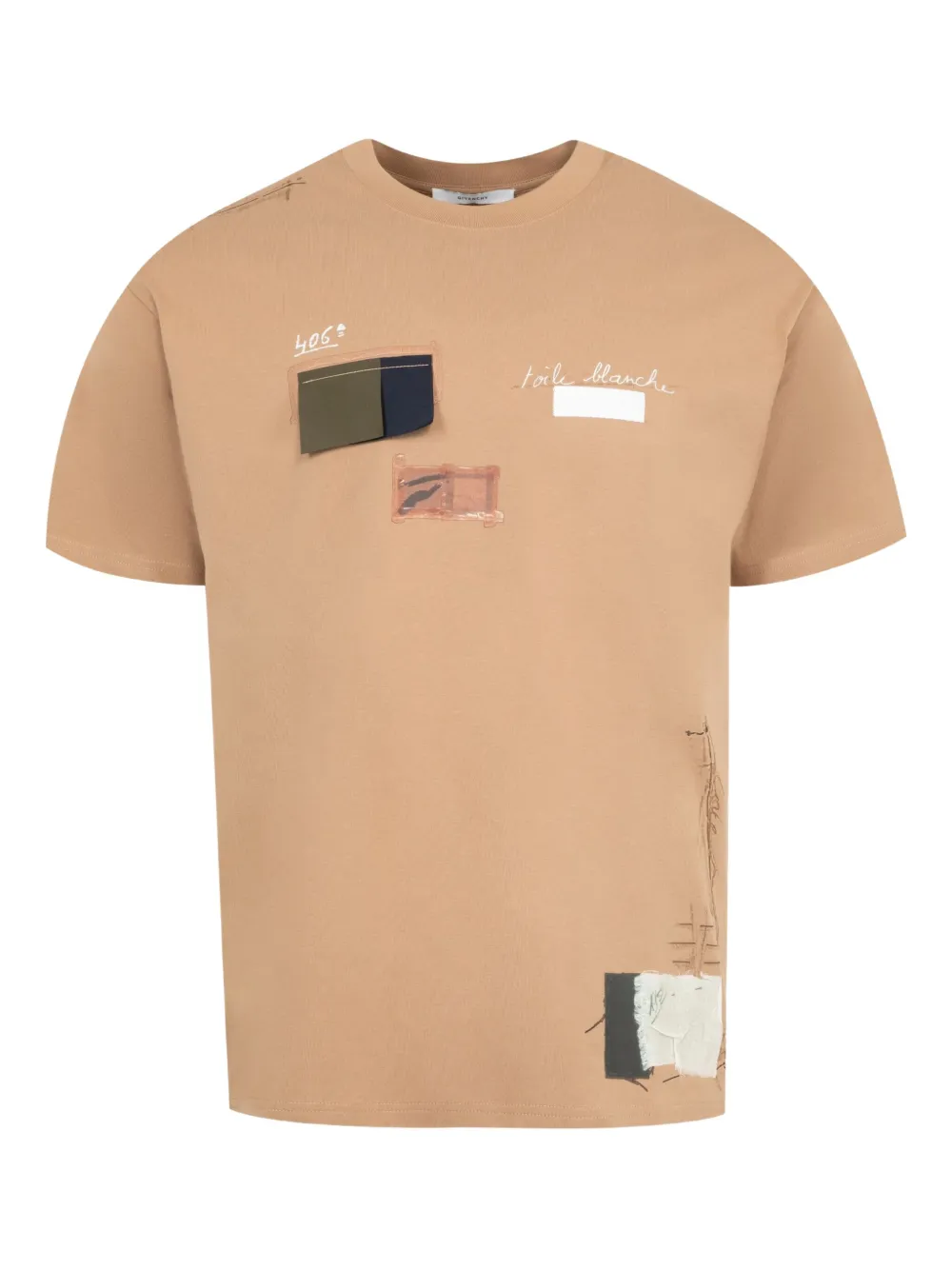Givenchy Trompe l'oeil-pattern cotton T-shirt Beige