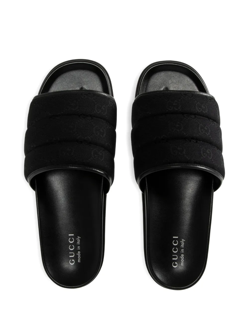 Gucci GG-pattern padded slide sandals Black