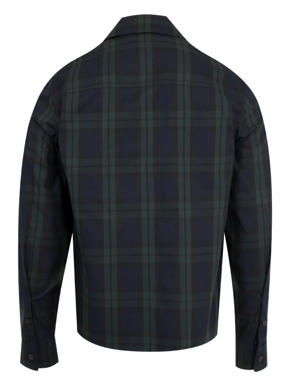 Moncler plaid zip-up shirt jacket Blauw