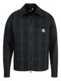 Moncler plaid zip-up shirt jacket - Blue
