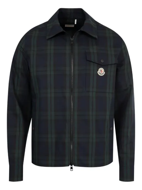 Moncler plaid zip-up shirt jacket