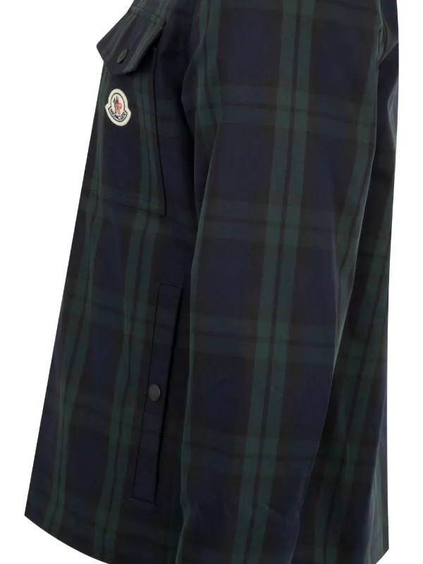 Moncler Plaid zip-up Shirt Jacket | Blue | FARFETCH