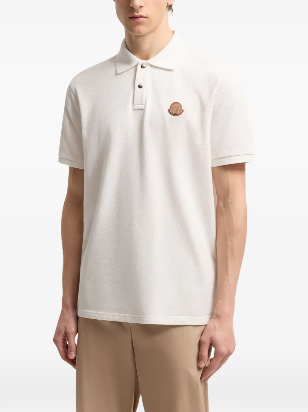 Moncler Poloshirt met logopatch Beige