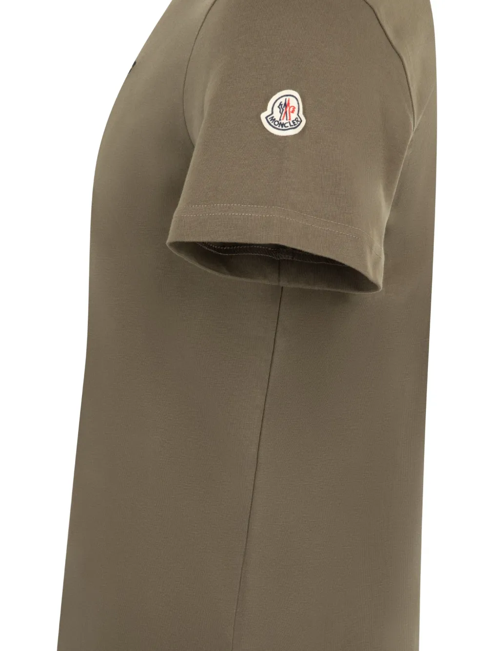 Moncler Katoenen T-shirt met geborduurd logo Bruin