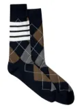 Thom Browne argyle four-bar socks - Blue