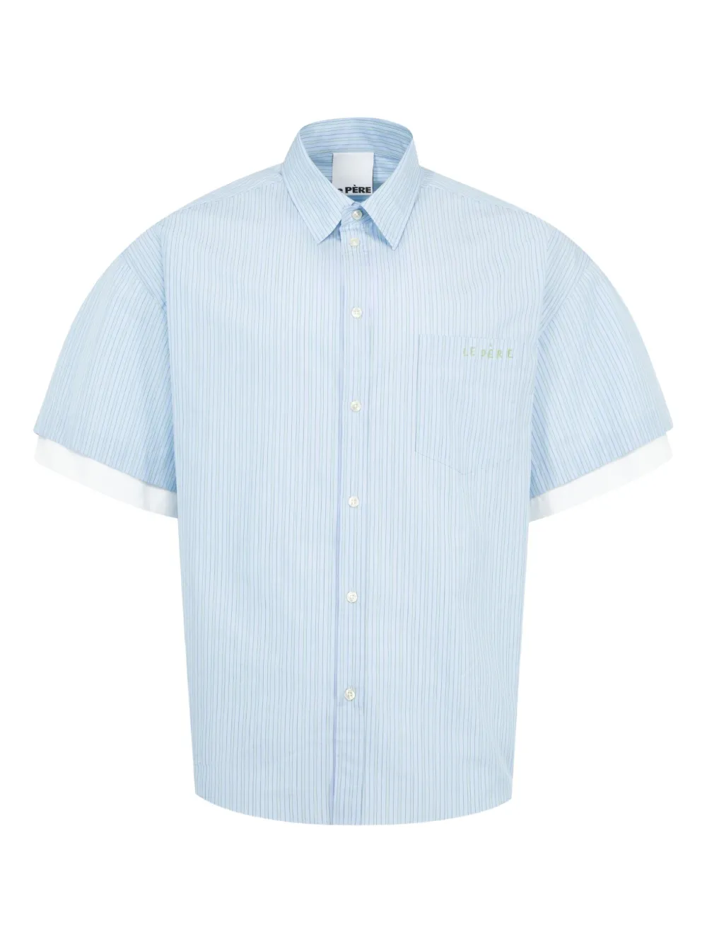 Le Pere striped double-sleeves shirt | Blue | Image 1