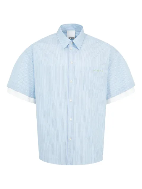 Le Pere striped double-sleeves shirt