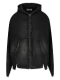 Seekings hooded denim jacket - DESERTWASHBLACK
