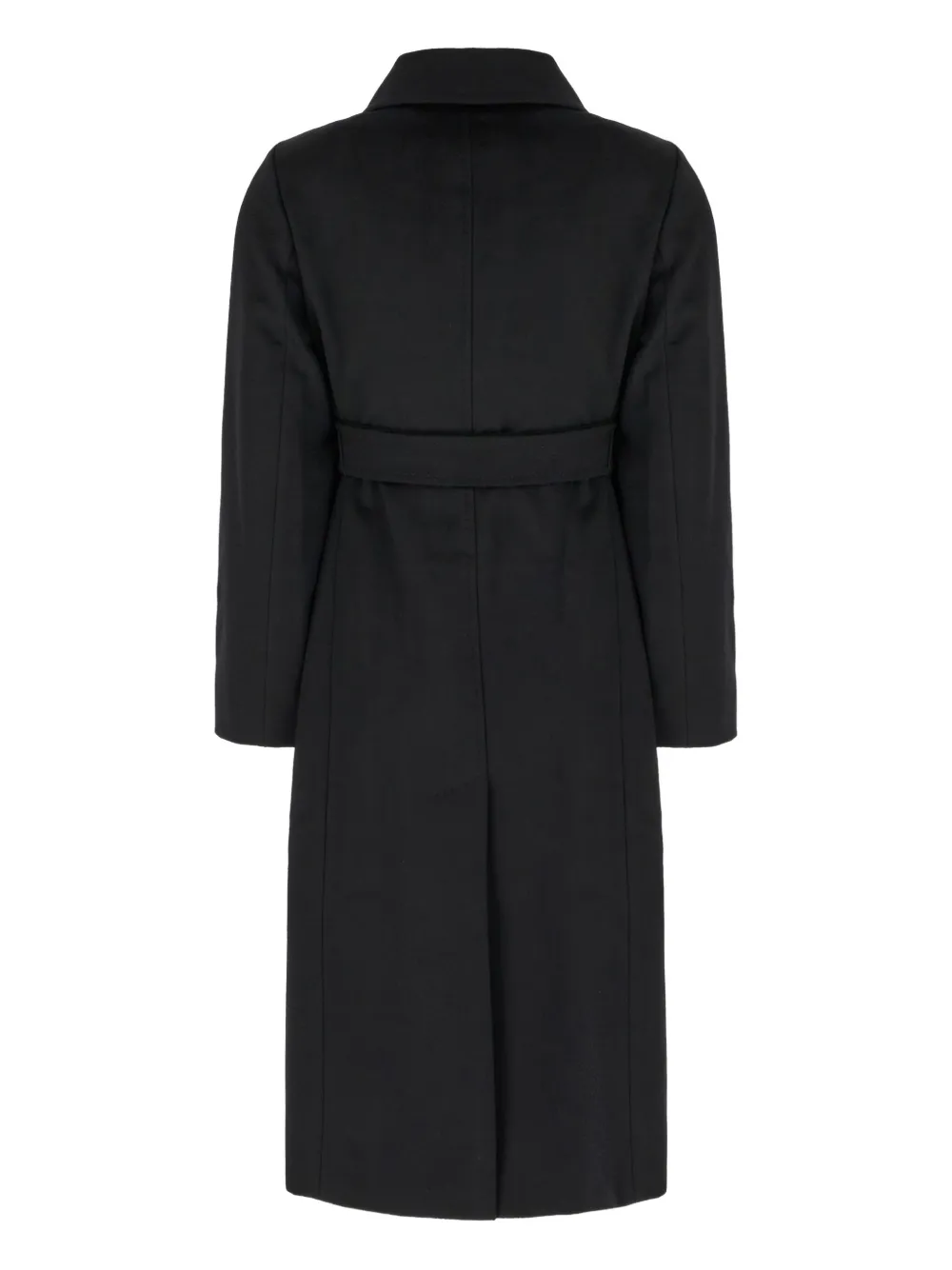 Max Mara Wollen jas met ceintuur en dubbele rij knopen Zwart