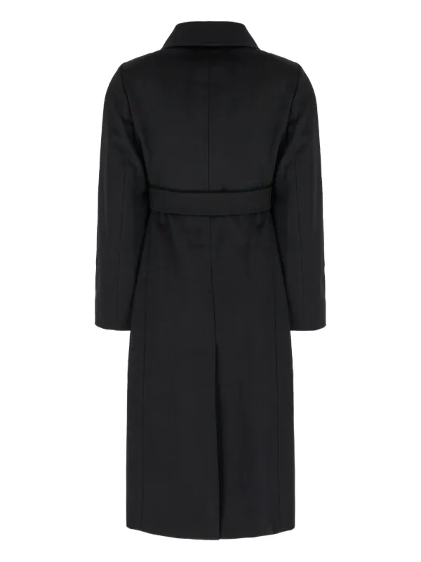 Max Mara ベルテッド ダブルコート | ブラック | FARFETCH JP