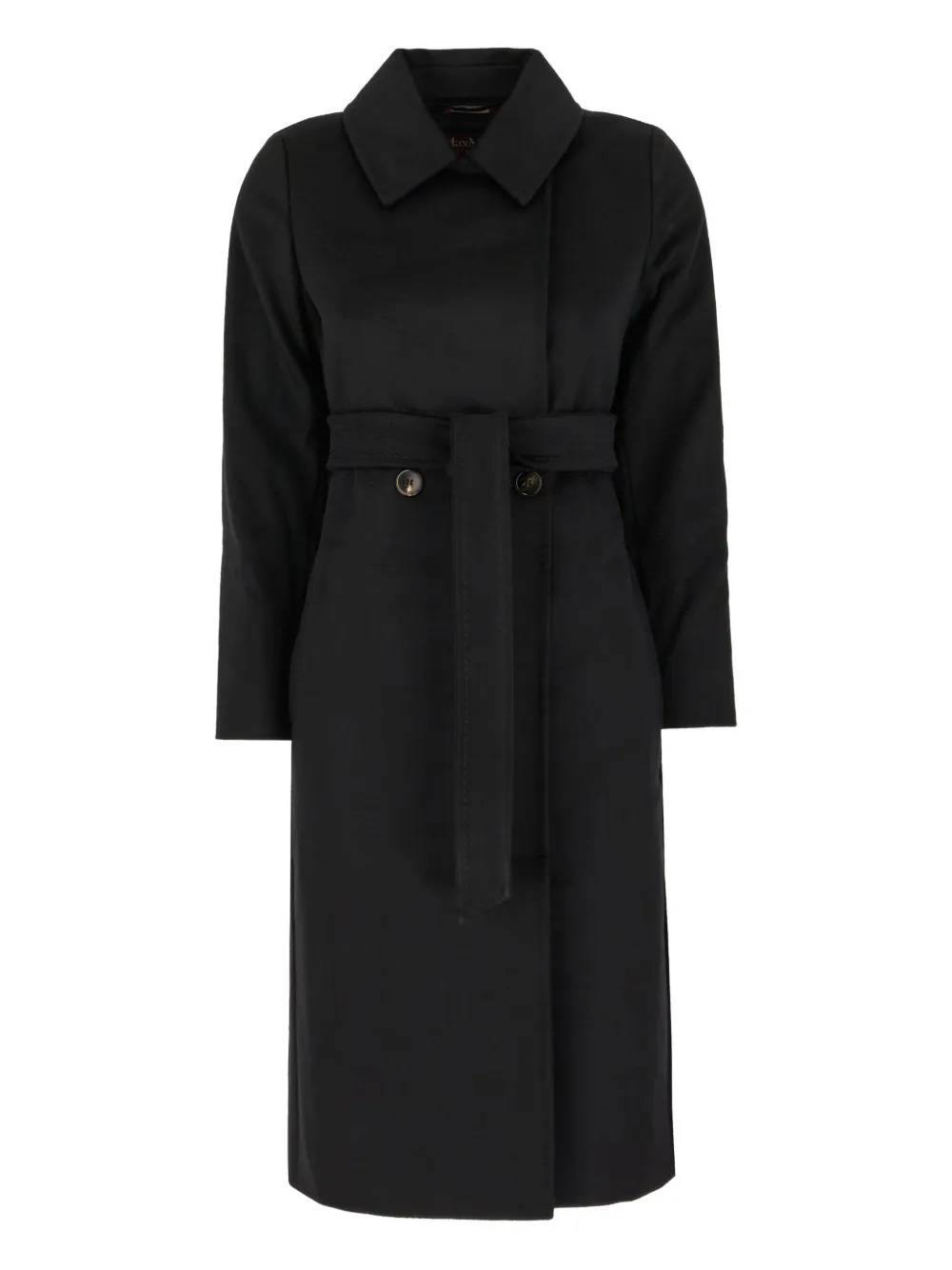 Max Mara ベルテッド ダブルコート - ブラック Max Mara ベルテッド ダブルコート - ブラック