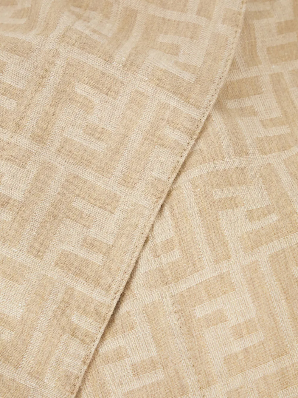 Fendi Ff-pattern Drawstring Jacket In Neutral