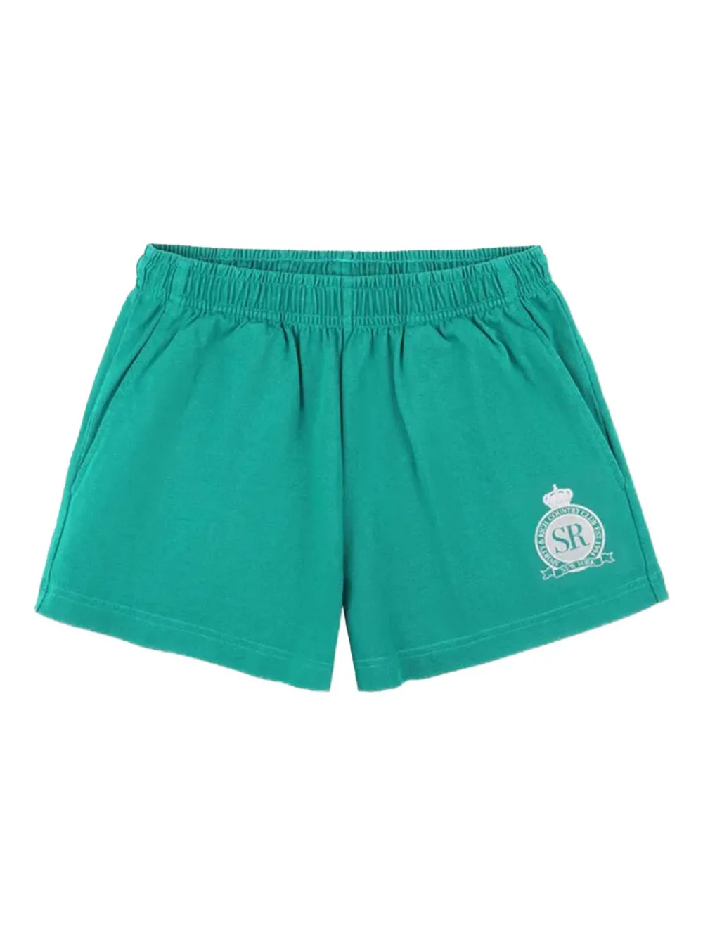 Sporty & Rich logo-print elastic-waist shorts Groen