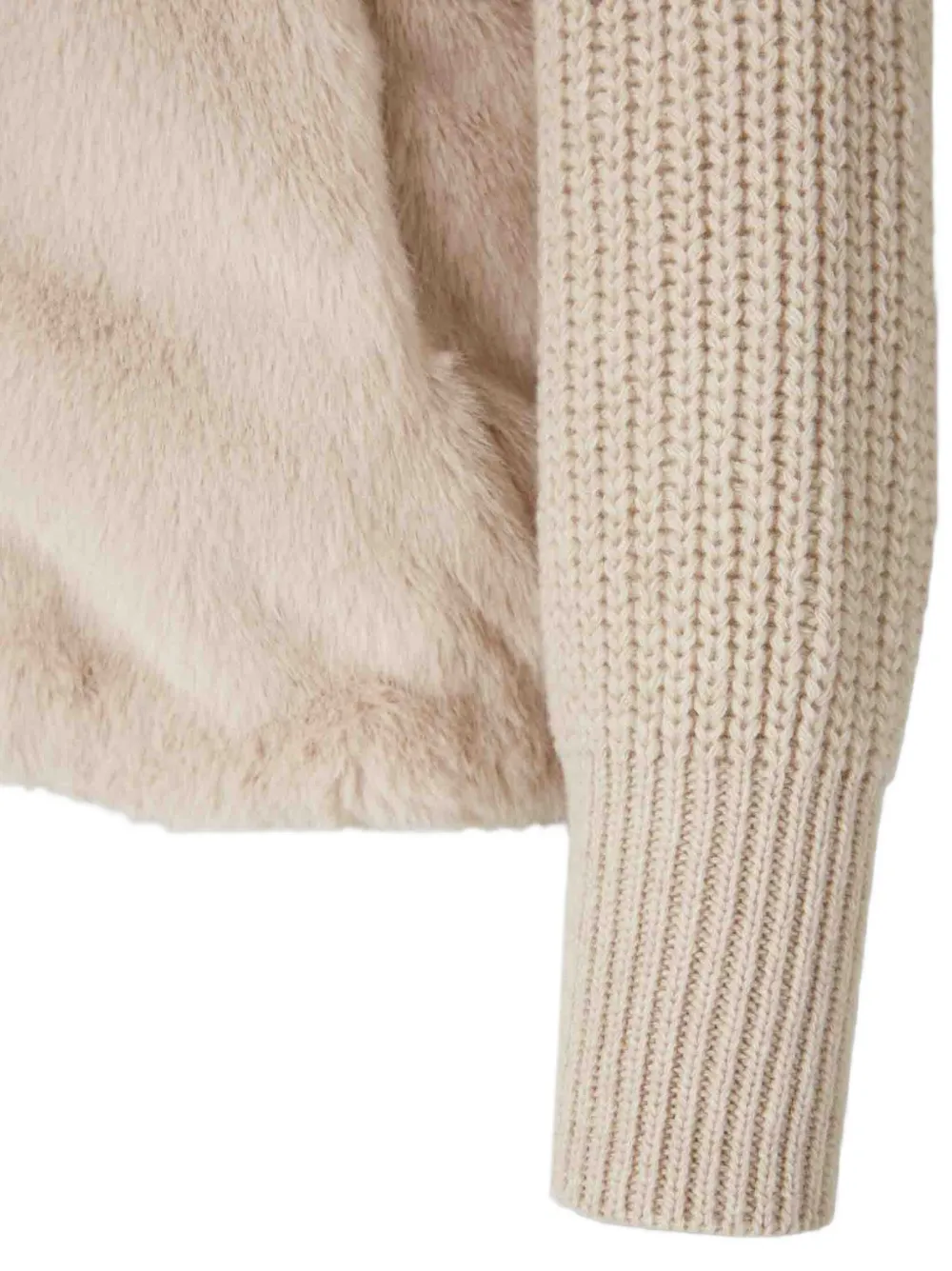 Herno Jack van imitatiebont met geribbelde manchetten Beige
