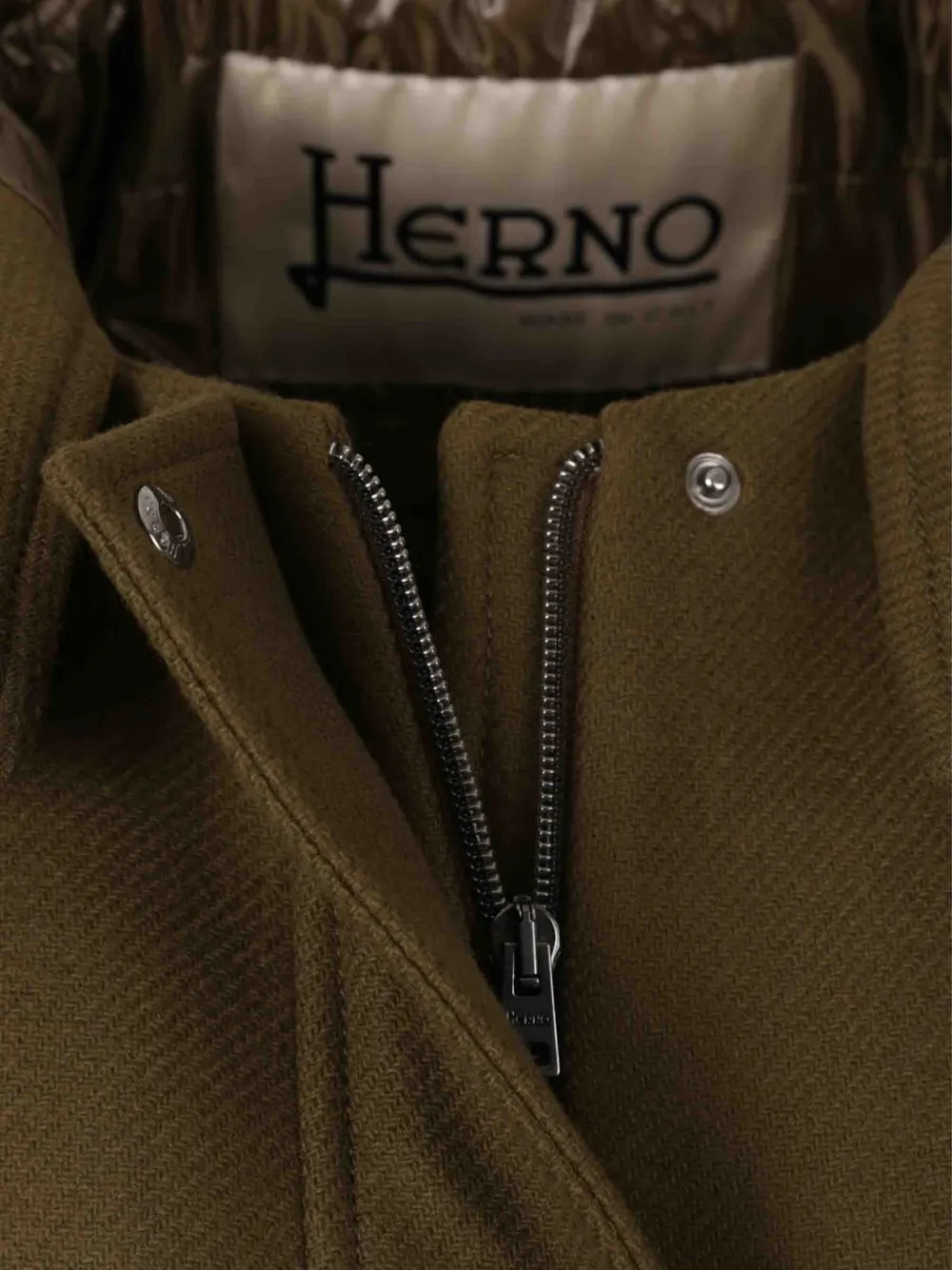 Herno Jas met capuchon en trekkoord Groen