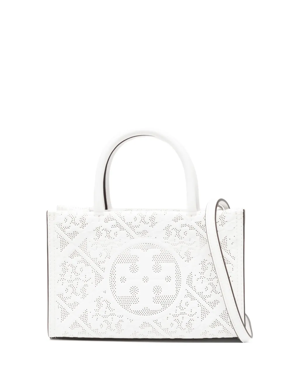 Tory Burch mini ella bio perforated tote bag | White | Image 1
