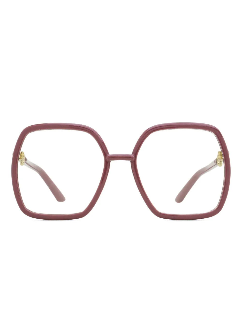 Gucci Eyewear Horsebit square-frame glasses - ピンク Gucci Eyewear Horsebit square-frame glasses - ピンク