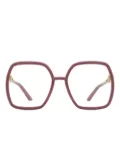 Gucci Eyewear Horsebit square-frame glasses - Pink
