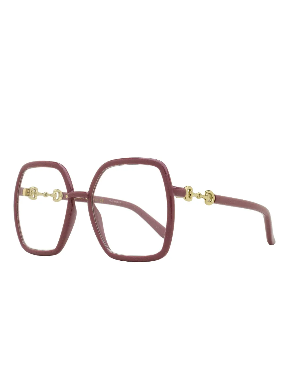 Gucci Eyewear Horsebit square-frame glasses Roze