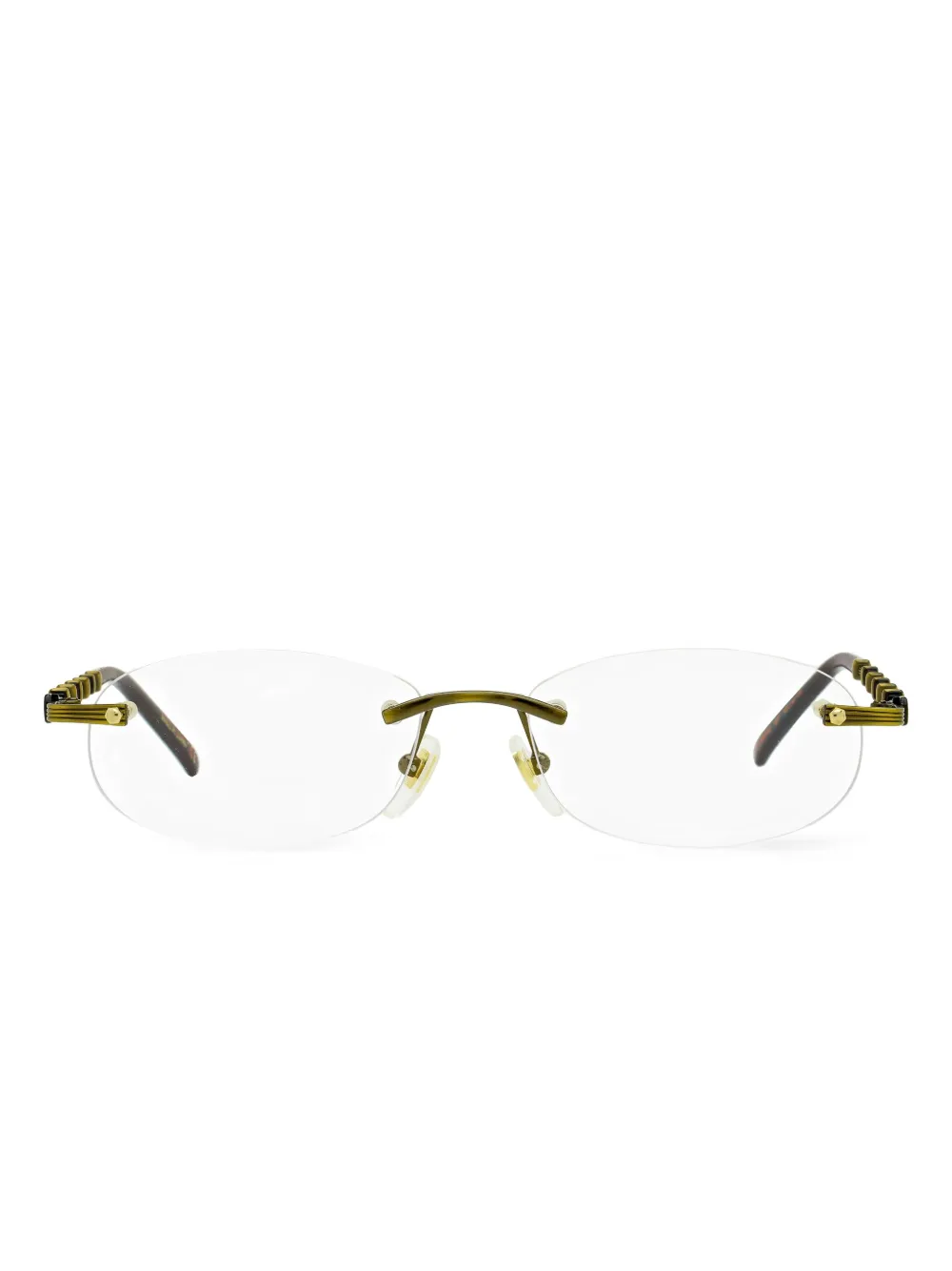 Gucci Eyewear bamboo-detail rimless glasses Goud