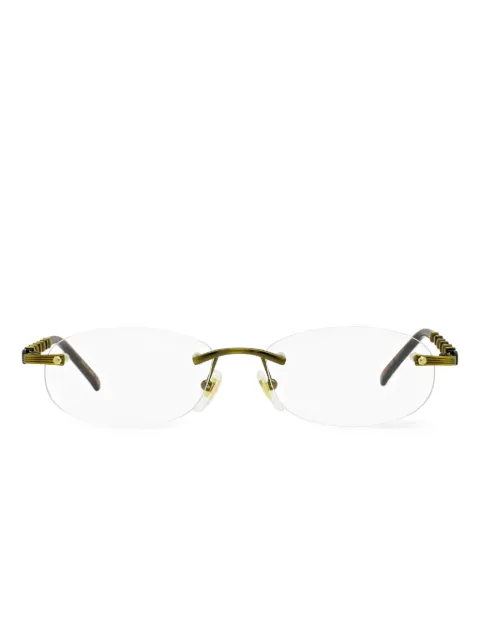 Gucci Eyewear bamboo-detail rimless glasses