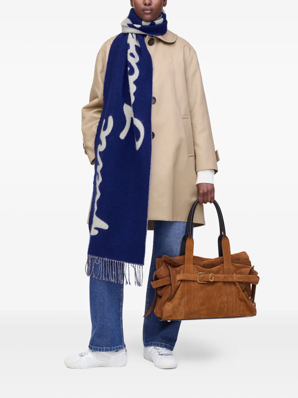 Marc Jacobs Marc Is Joy Wool Scarf In Blue