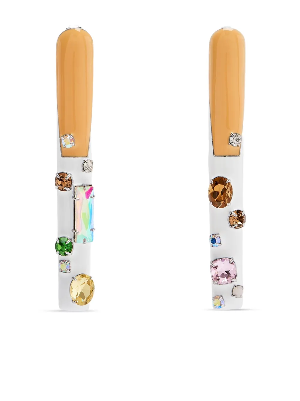 Marc Jacobs The Gem Nails Statement Earrings In Silver