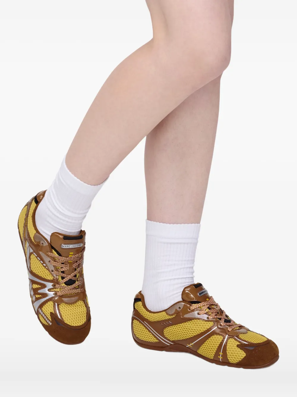 Marc Jacobs The 72 Spring mesh-panelled leather sneakers Brown