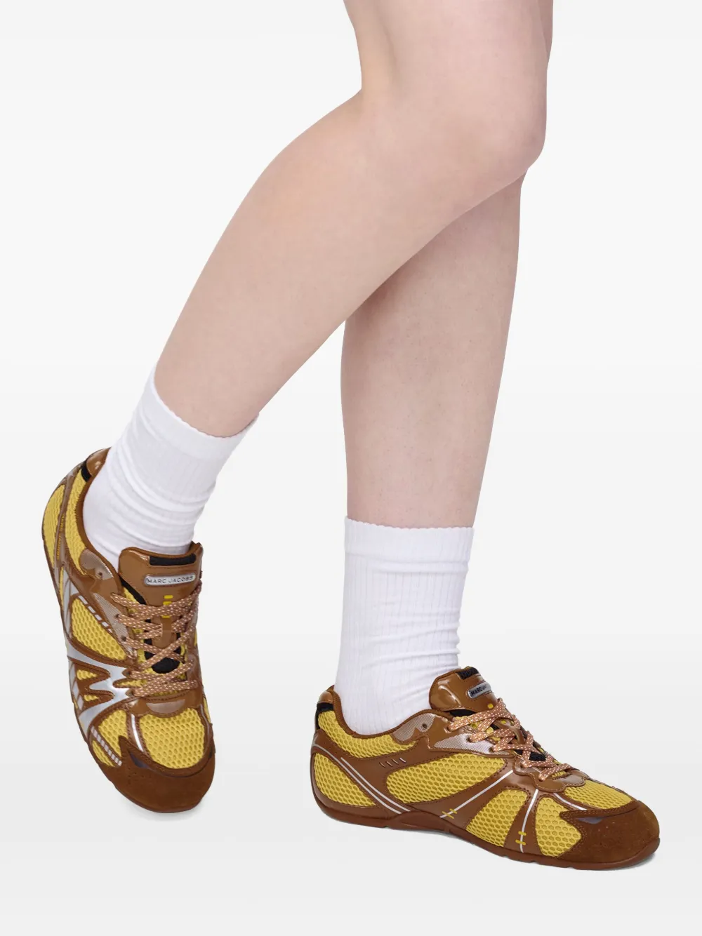 Marc Jacobs The 72 Spring mesh-panelled leather sneakers Brown