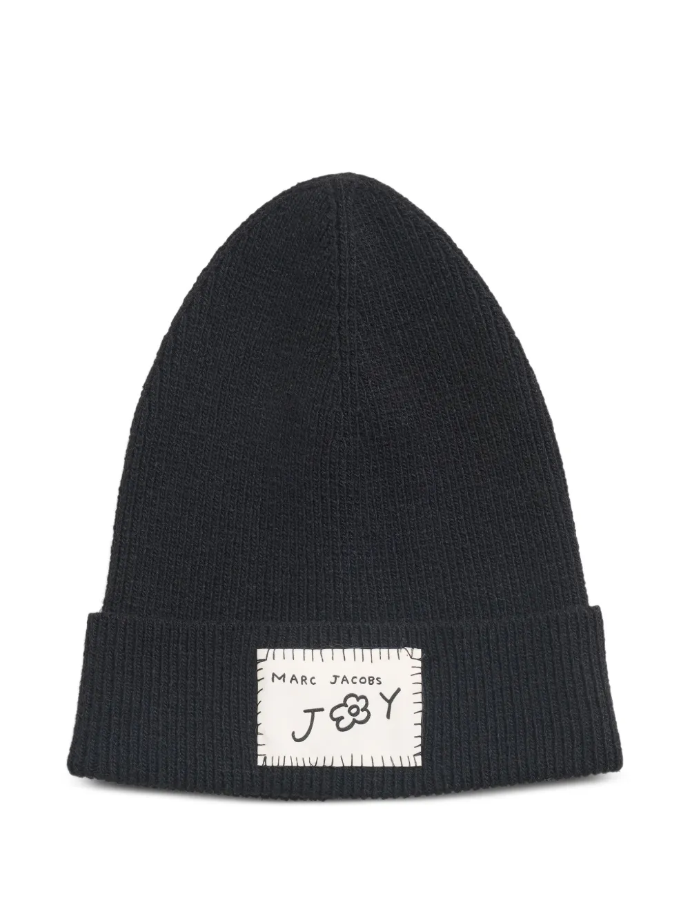 Marc Jacobs Logo-patch Beanie In Black
