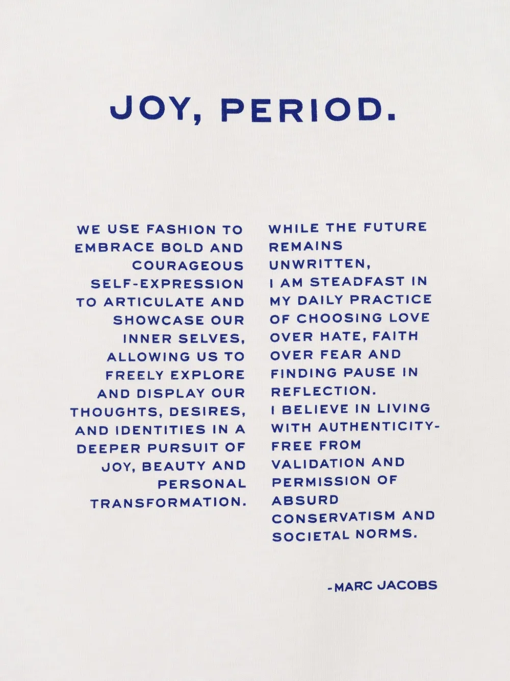 Marc Jacobs Joy T-shirt met fluwelen logo Wit