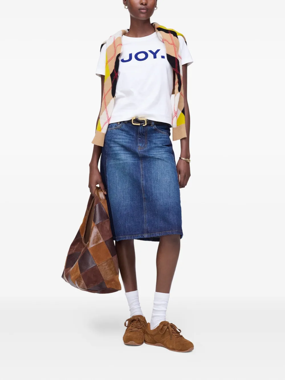 Marc Jacobs Joy T-shirt met fluwelen logo Wit