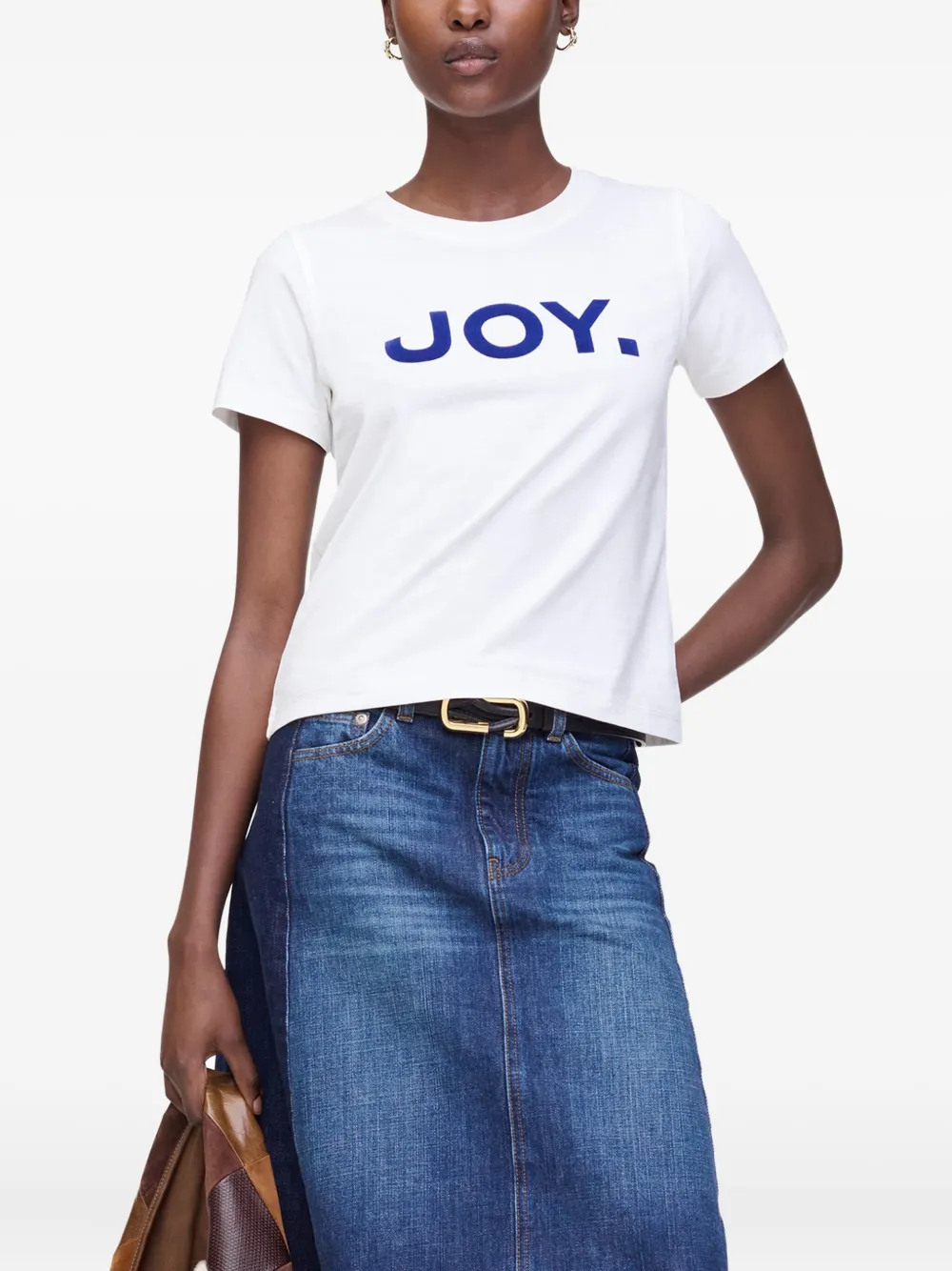 Marc Jacobs Joy T-shirt met fluwelen logo Wit